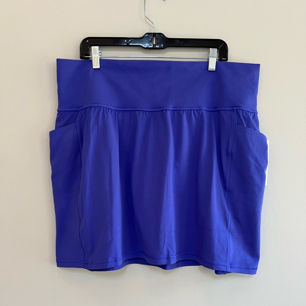Athleta NWT Salutation Stash High Rise 16.5” Compression Skort Lapis Blue, 2X